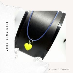 Handmade Neon Heart Necklace